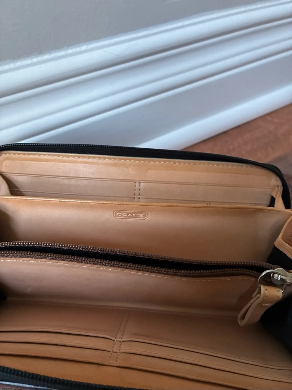 Coach Signature Jacquard Monogram Zip Around Long Wallet